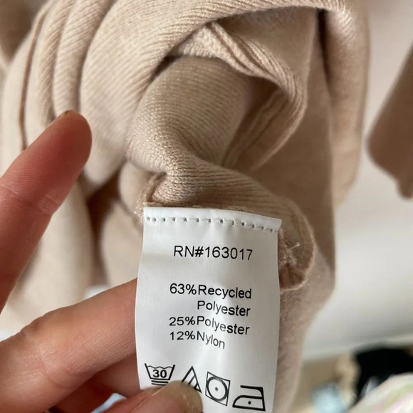 Princess Polly Rafter Long Sleeve Knit Mini Dress Beige NWT Size Medium/Large - Picture 10 of 10